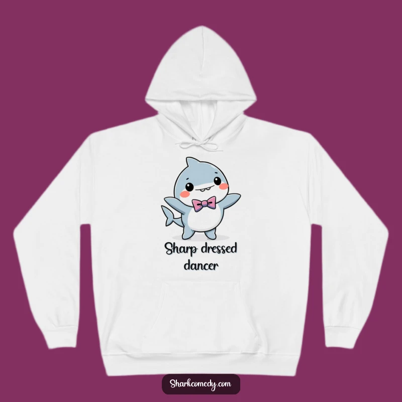 Cozy Funny Dancing Shark Bow Tie Hoodie - Warmth, Style, and Hilarious Gift Vibes