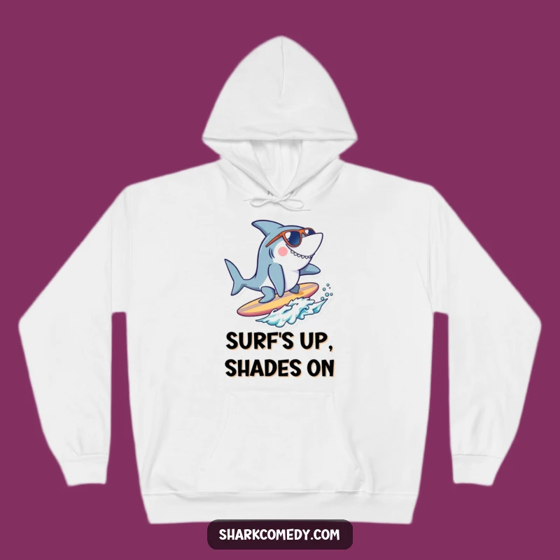 Cozy Funny Cool Shark Surfer Hoodie - Warm & Humorous Beach Gift