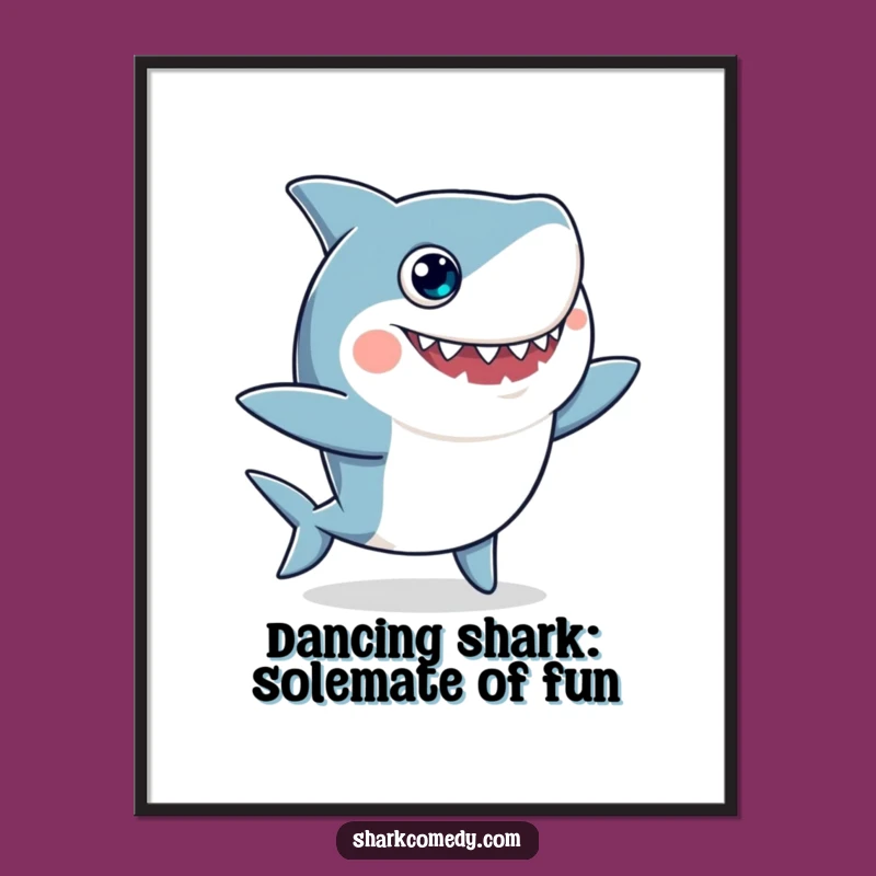 Funny Free Printable Wall Art: Googly Eyed Shark Dancing - Hilarious Downloadable Decor