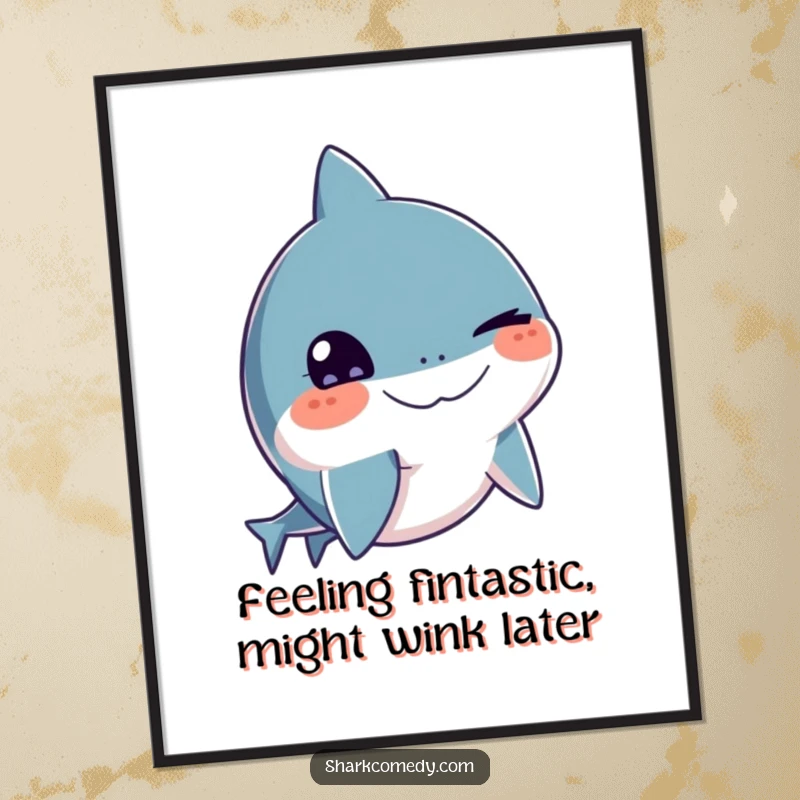 Funny Free Printable Wall Art: A shark delivering a playful wink, adding a touch of humorous personality to your decor.