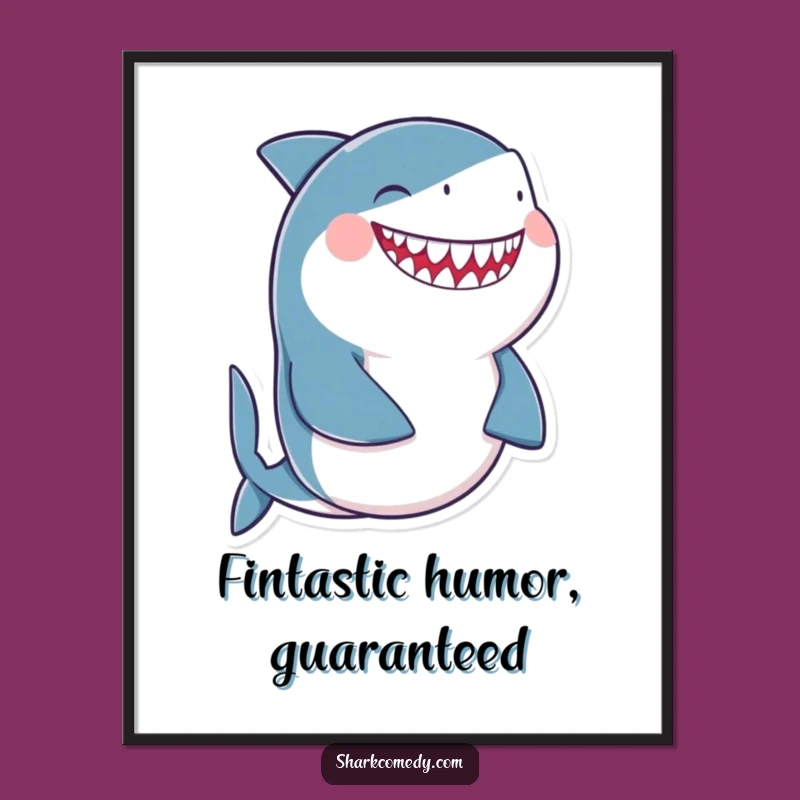 Funny Free Printable Wall Art: Giggling Shark Decor - Humorous Downloadable Art
