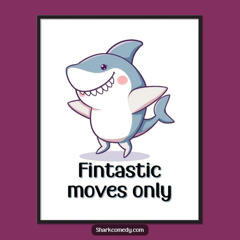 Funny Free Printable Wall Art: Clumsy Shark Dancer Downloadable Art for Whimsical Decor