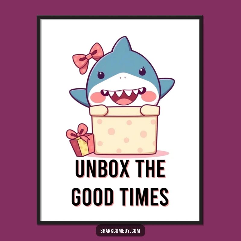 Free Printable Wall Art: Surprise Kawaii Shark Decor - Downloadable Humorous Art
