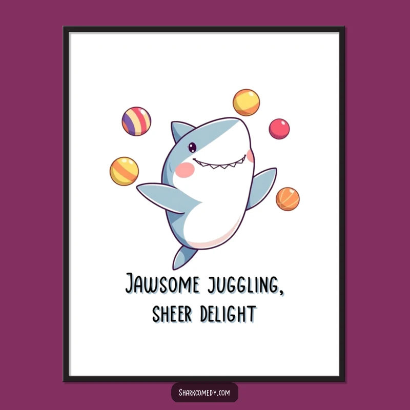 Funny Free Printable Wall Art: Juggling Shark's Delight, Downloadable Art for Your Home