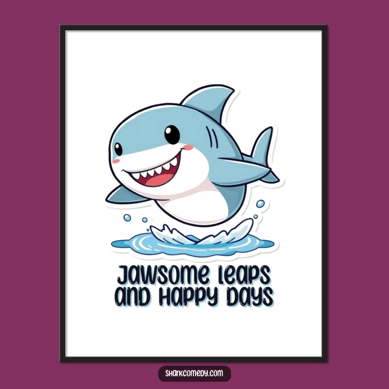 Jumping Shark Free Printable Wall Art - Joyful Ocean Downloadable Decor