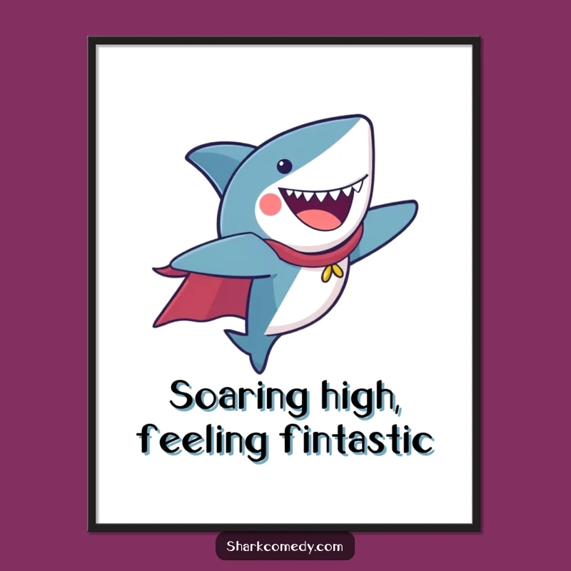 Free Printable Flying Shark Wall Art - Funny Downloadable Superhero Decor