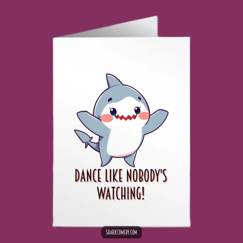 Free Printable Birthday Card: Funny Shark Dance Downloadable Greeting Perfect for Him or Her