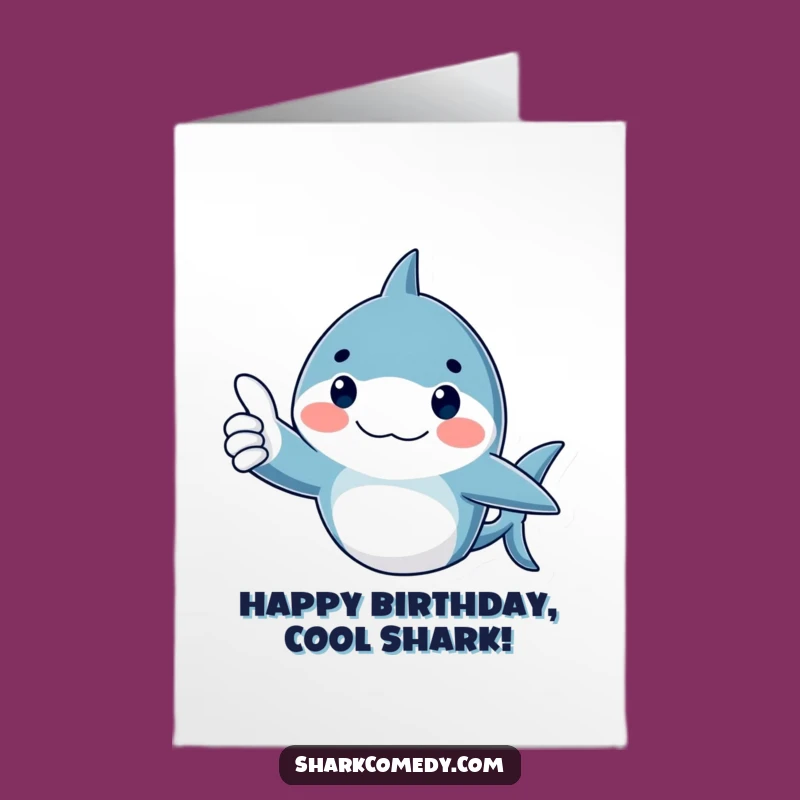 Free Printable Thumbs Up Shark Birthday Card - Funny Downloadable Cheerful Gift