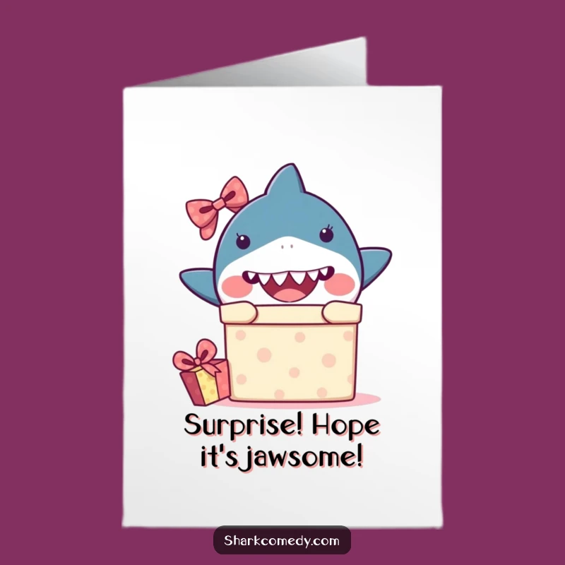 Free Printable Birthday Card: Surprise Kawaii Shark Gift Fun - Downloadable Humor