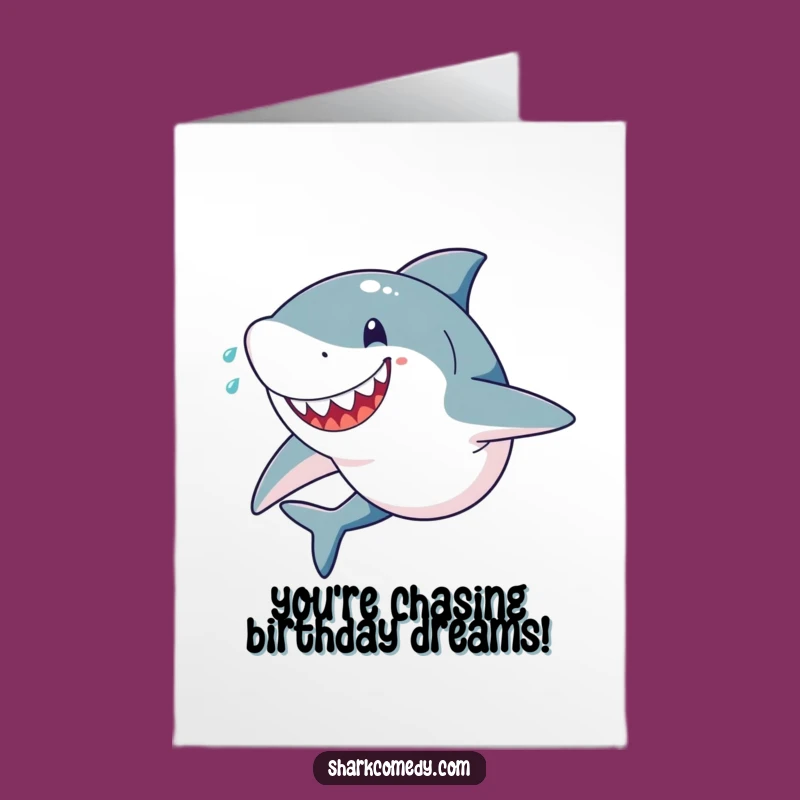 Free Printable Birthday Card: Fast Shark Sprint Downloadable Gift for Energetic Fun