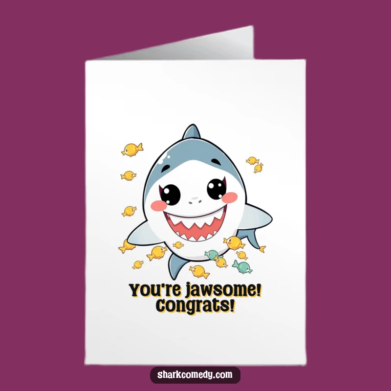 Free Printable Shark Congrats Card: Juggling Fish for Your Big Win!