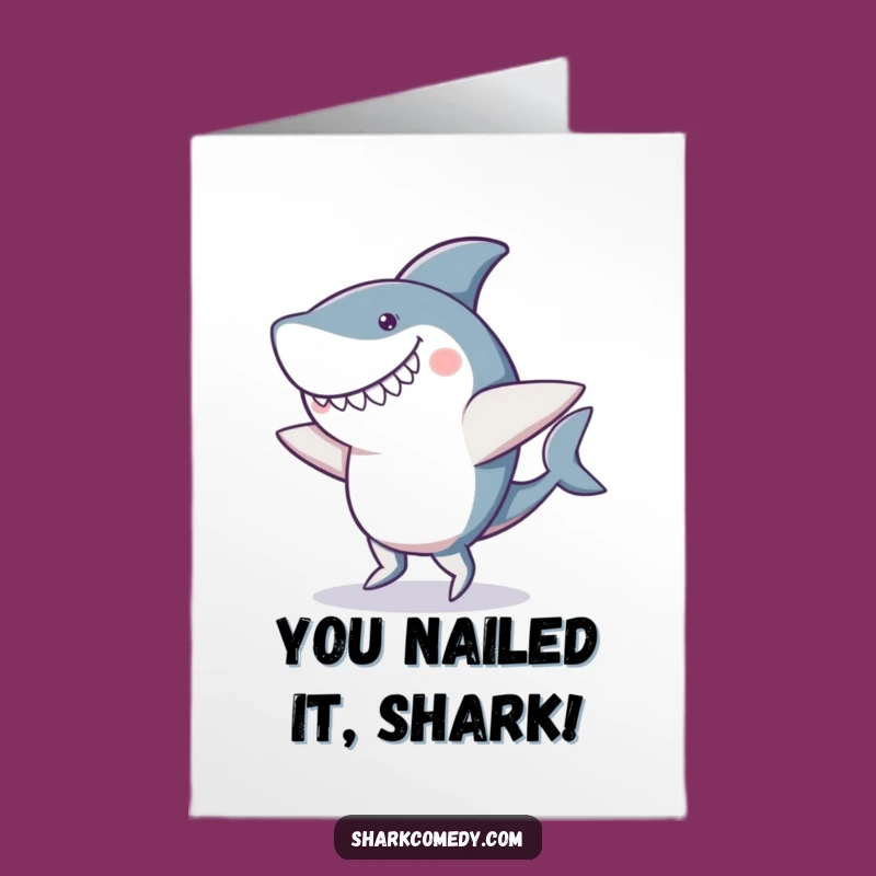 Free Printable Congrats Card: Hilarious Shark Dancer Downloadable Gift for Any Occasion
