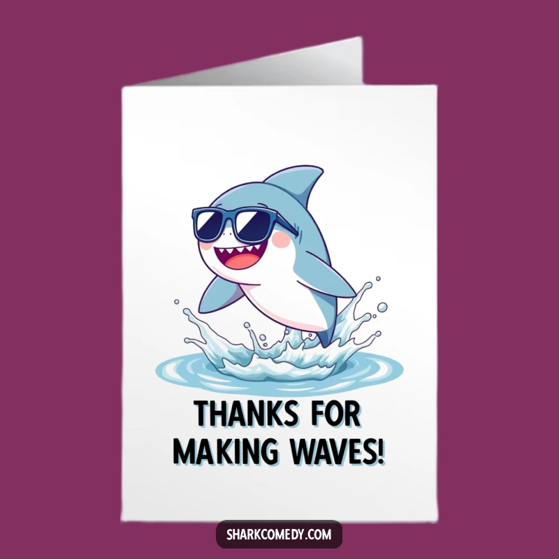 Free Printable Thank You Card: Cool Shark Splash Appreciation - Downloadable Gift
