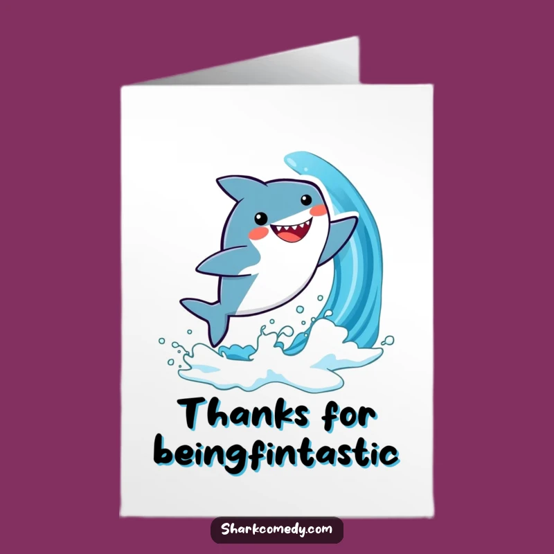 Free Printable Thank You Card: Shark's Happy Splash - Fun Downloadable!