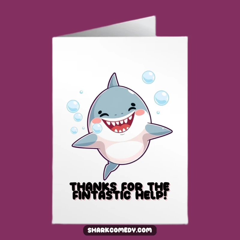 Free Printable Thank You Shark Bubble Card - Funny Downloadable Gratitude