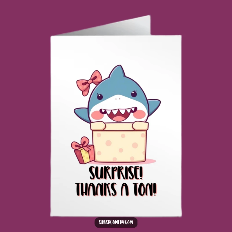 Free Printable Thank You Card: Surprise Shark Gift Appreciation - Downloadable Humor