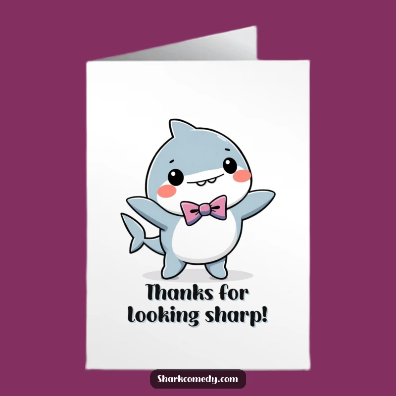 Free Printable Thank You Card: Dapper Dancing Shark Appreciation - Downloadable Funny Gift