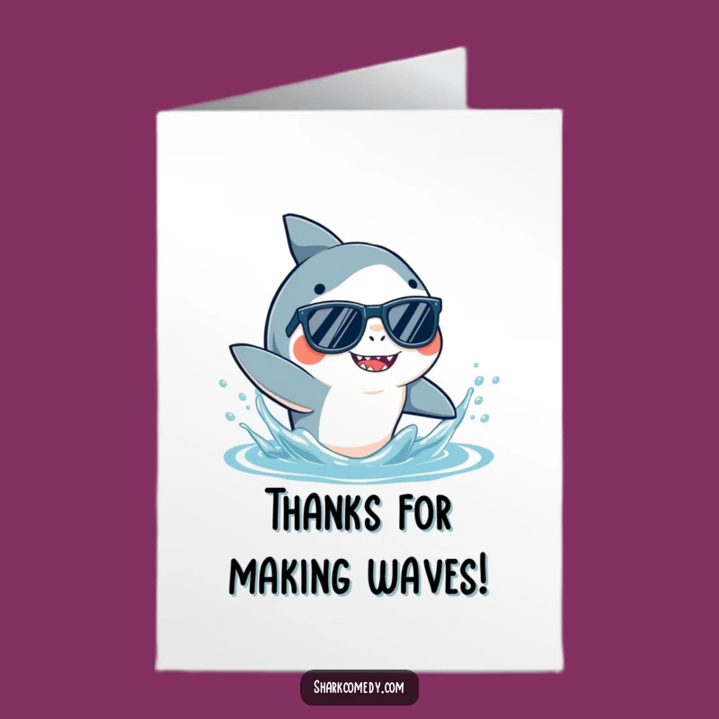Free Printable Thank You Card: Cool Shark, Shades, Splash, Downloadable Gratitude
