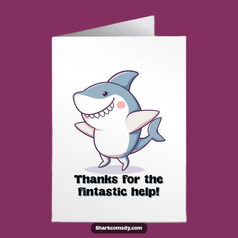 Free Printable Thank You Card: Silly Shark Dancer Downloadable Gift for Gratitude