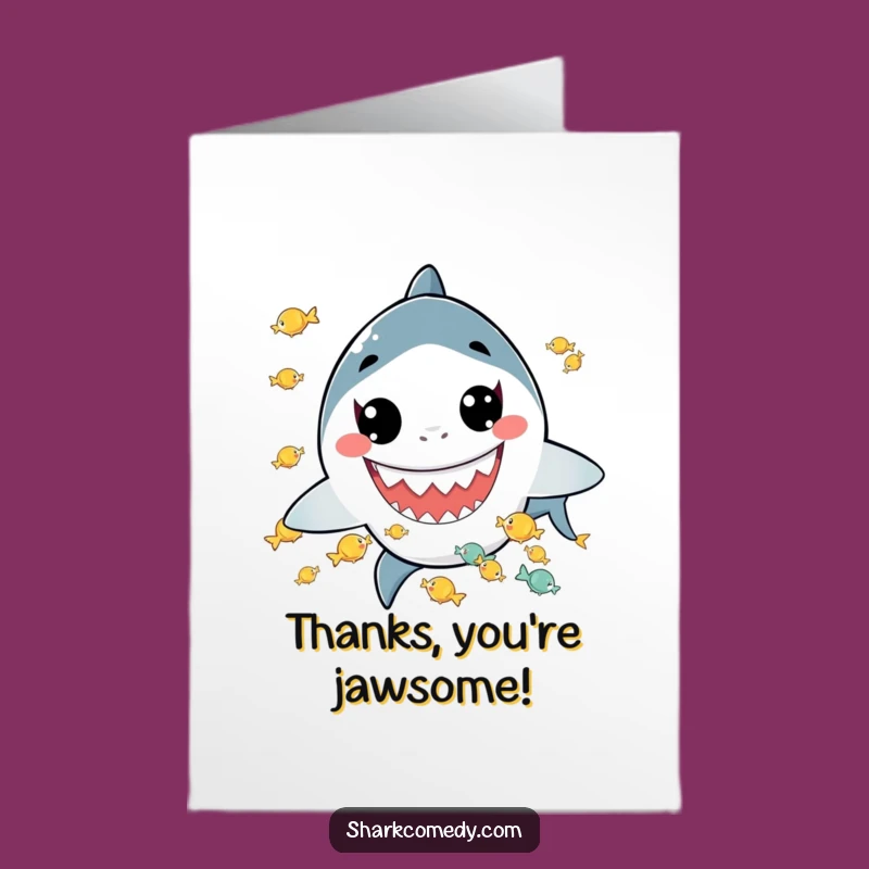 Free Printable Shark Thank You Card: Thanks a Fin! Juggling Shark for Gratitude!