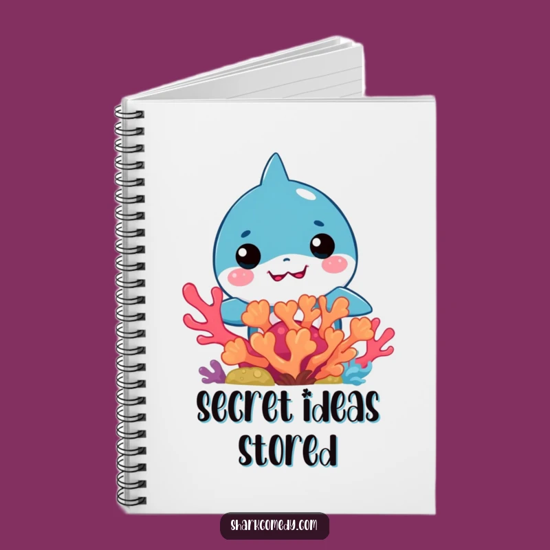 Funny Kawaii Shark Coral Peek Notebook: Jot Ideas with Underwater Charm!
