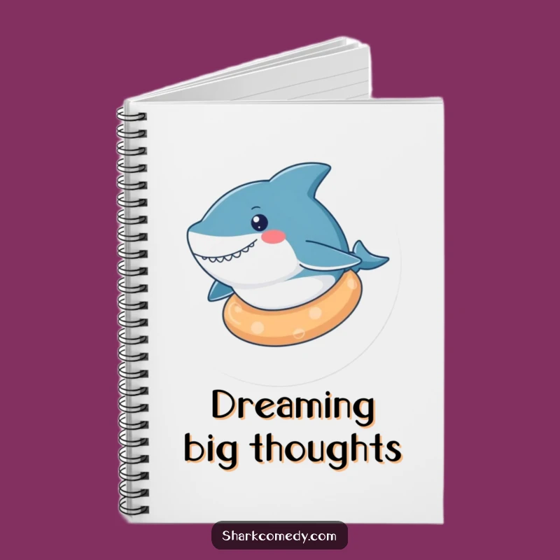 Funny Kawaii Shark Relaxed Float Notebook, Jot Down Calm, Excellent Funny Gift