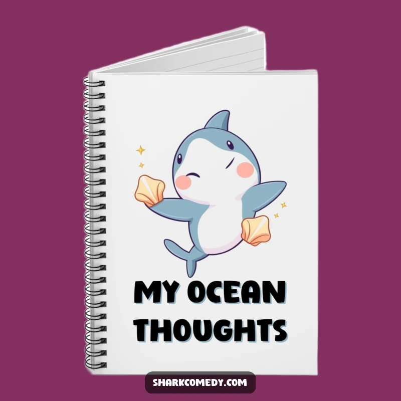 Funny Shark Juggling Notebook - Winking Notes, Ocean Performer
