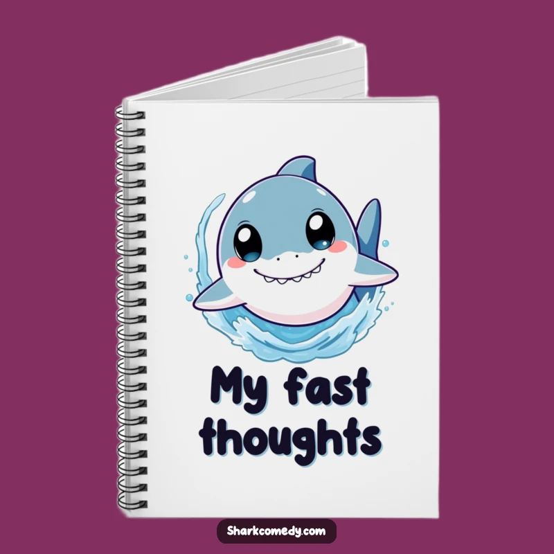 Funny Shark Notebook: Wide-Eyed Swimmer Splashing Ideas, Jotting Fun