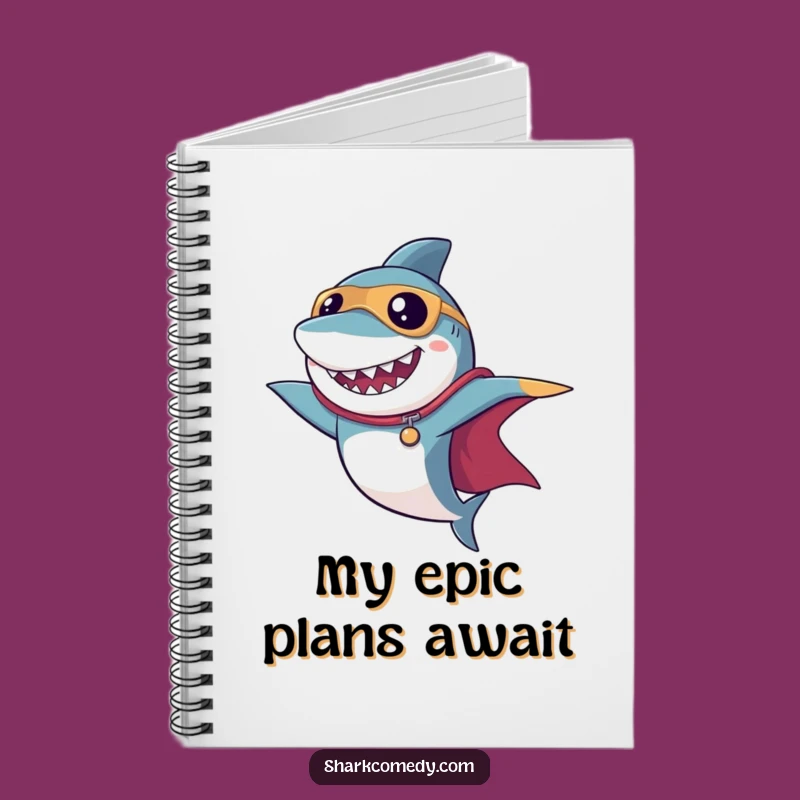 Funny Superhero Shark Notebook: Jot Down Heroic Ideas with Cape
