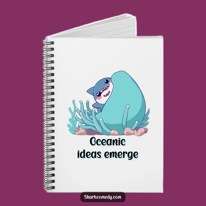 Funny Shy Shark Notebook, Cute Ocean Journal, Hilarious Gift Stationery