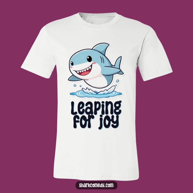 Funny Shark T-Shirt: Joyful Leaping Character with Big Head, Great Gift