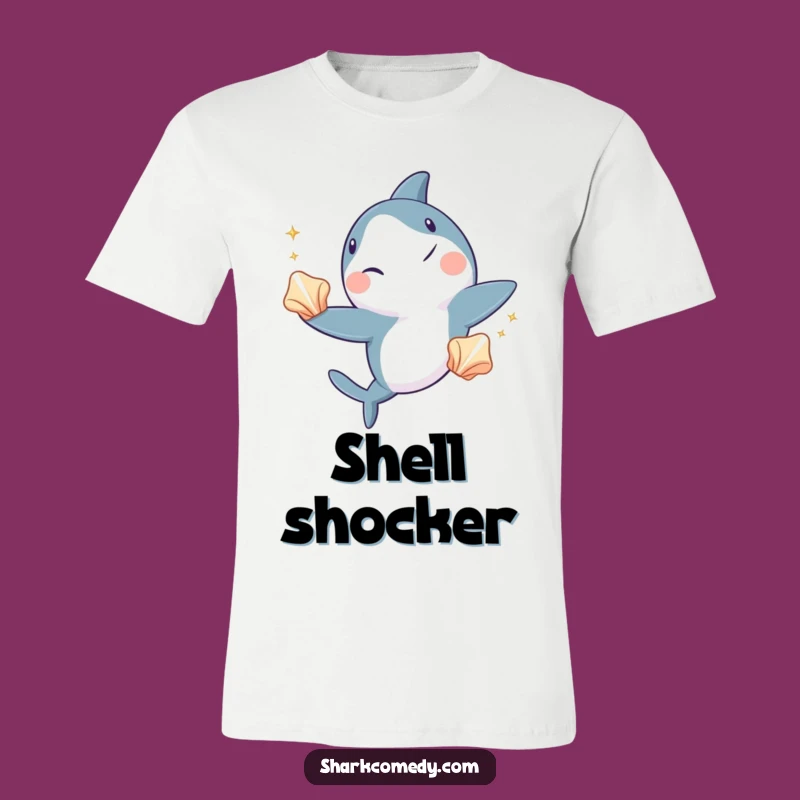 Funny Shark Juggling T-Shirt - Winking Ocean Performer