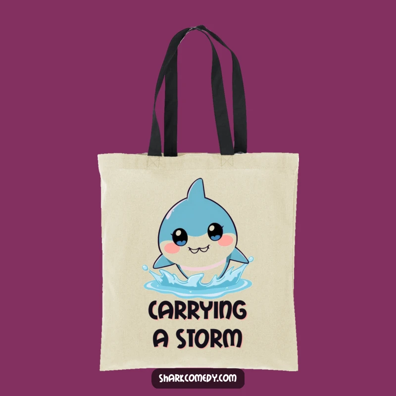 Funny Kawaii Shark Tote Bag - Big Eyes, Big Fun, A Hilarious Everyday Gift