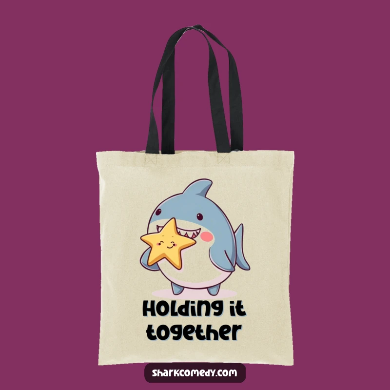 Funny Chubby Shark Starfish Tote Bag - Cute & Hilarious Carry-All