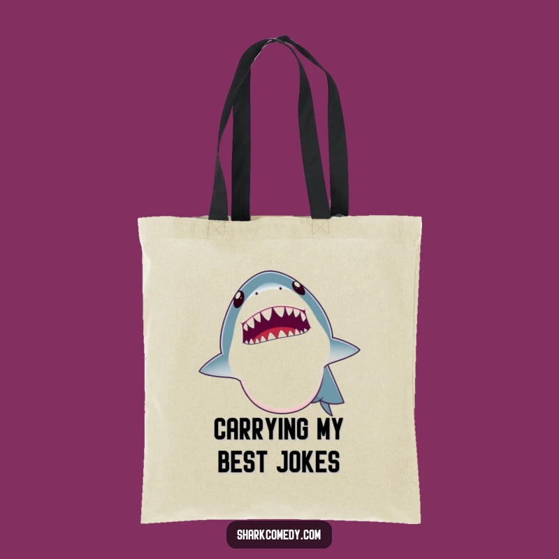 Funny Shark Joke Mouth Tiny Teeth Tote Bag A Humorous Carryall