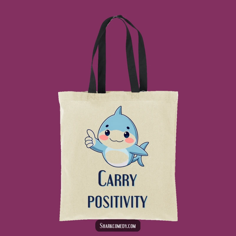 Funny Thumbs Up Shark Tote Bag - Carry Your Positivity!