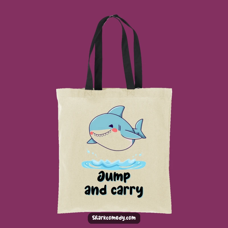 Funny Small Shark Tote Bag: Silly Grin Carry-all, Ocean Fun, Great Gift