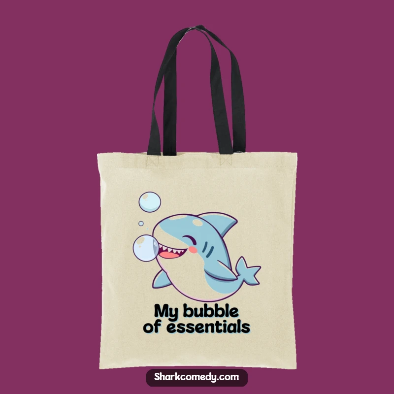 Funny Kawaii Shark Tote Bag: Carry Your Day with Hilarious Bubbles
