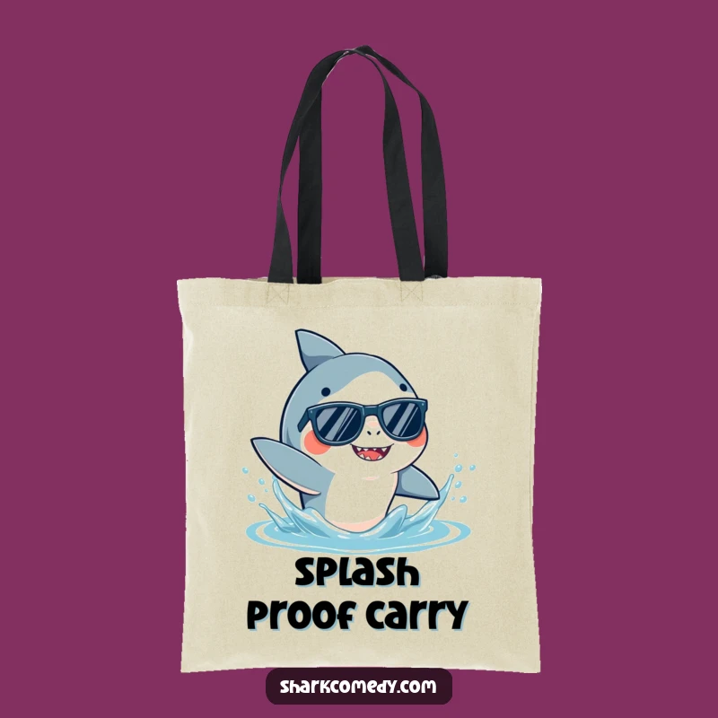 Funny Shark Sunglasses Tote Bag: Splashy Fun, Beach Ready, Great Gift
